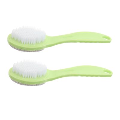 Beaupretty 2pcs Double-Sided Foot Pumice Stone with Ergonomic Handle Dead Skin Remover and Foot Exfoliator Brush for