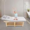 Stationary Massage Table Solid Wood Massage Table, 75"x 31.5" Heavy Duty Spa Bed with 0-45 Adjustable Backrest, Velvet Cover, Physical Therapy Table Spa Lash Bed, 882 LBS Capacity (6 Legs - Gray) view 2
