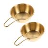FOMIYES 2pcs Ergonomic Handle Shaving Bowl for Men Natural Stainless Steel Storage Bowl Men's Grooming Equipment view 1