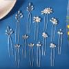 13 Pieces Pearl Crystal Bridal Hair Pins Rhinestone Flower Wedding Hair Pieces Prom Accessory for Women Wedding Hairstyles view 1