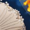 13 Pieces Pearl Crystal Bridal Hair Pins Rhinestone Flower Wedding Hair Pieces Prom Accessory for Women Wedding Hairstyles view 3