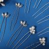 13 Pieces Pearl Crystal Bridal Hair Pins Rhinestone Flower Wedding Hair Pieces Prom Accessory for Women Wedding Hairstyles view 4