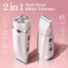 Bluefair Bikini Trimmer for Women, 2 in 1 Electric Razors for Women Electric Shaver, IPX7 Waterproof Body Hair Trimmer Shaver,Replaceable Lady Facial Razor Bikini Trimmer for Legs Private (Pink) view 2
