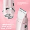 Bluefair Bikini Trimmer for Women, 2 in 1 Electric Razors for Women Electric Shaver, IPX7 Waterproof Body Hair Trimmer Shaver,Replaceable Lady Facial Razor Bikini Trimmer for Legs Private (Pink) view 3