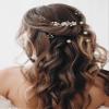 13 Pieces Pearl Crystal Bridal Hair Pins Rhinestone Flower Wedding Gold Hair Pieces Prom Accessory for Women Wedding Hairstyles view 2