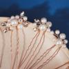 13 Pieces Pearl Crystal Bridal Hair Pins Rhinestone Flower Wedding Gold Hair Pieces Prom Accessory for Women Wedding Hairstyles view 3