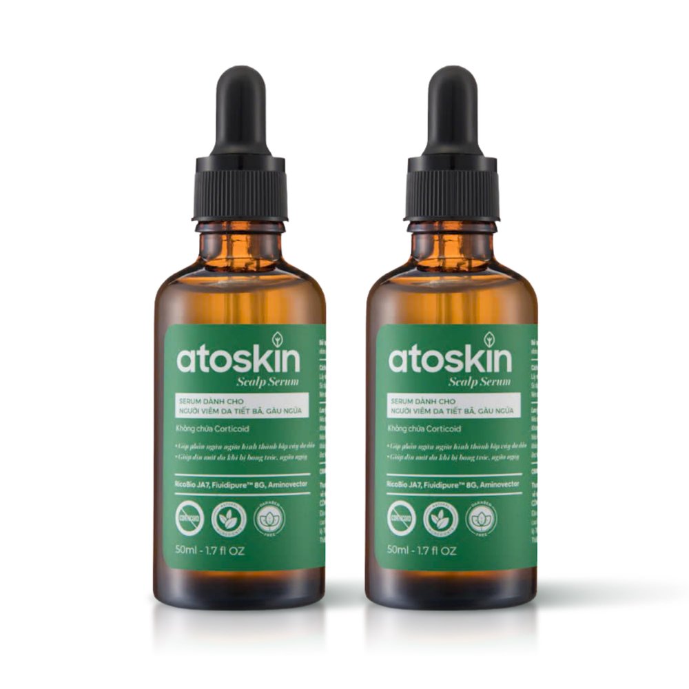 Atoskin Scalp Serum (2 Pack) for Seborrheic Dermatitis - with Botanical Extracts, Zinc PCA & Aquaxyl