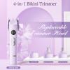 Bikini Trimmer for Women, 4 in 1 Wet/Dry Electric Razors for Women - Dual Head, Painless Rechargeable Portable Womens Razors for Shaving Set for Face, Nose, Eyebrows, Armpits, Bikini Area (Purple) view 3