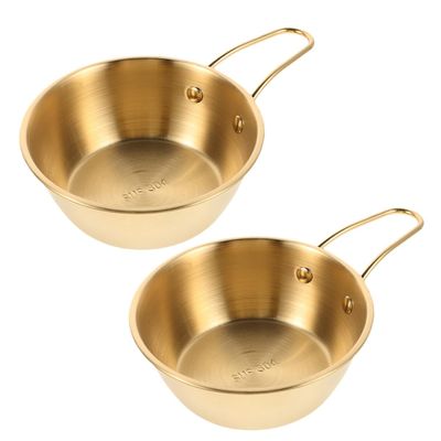 Healvian 2pcs Beard Grooming Kit Stainless Steel Shaving Foam Bowl Small Shaving Container Ergonomic Handle for Travel