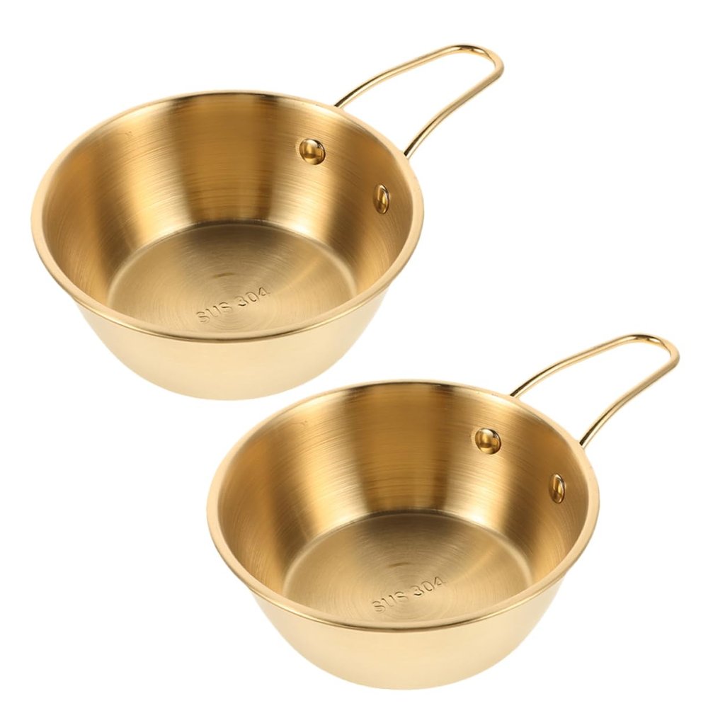 Healvian 2pcs Beard Grooming Kit Stainless Steel Shaving Foam Bowl Small Shaving Container Ergonomic Handle for Travel