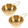 Healvian 2pcs Beard Grooming Kit Stainless Steel Shaving Foam Bowl Small Shaving Container Ergonomic Handle for Travel view 1