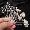 13 Pieces Pearl Crystal Bridal Hair Pins Rhinestone Flower Wedding Hair Pieces Prom Accessory for Women Wedding Hairstyles view 3