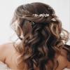13 Pieces Pearl Crystal Bridal Hair Pins Rhinestone Flower Wedding Gold Hair Pieces Prom Accessory for Women Wedding Hairstyles view 2