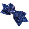 10Pcs Glitter Hair Bows, 5 inch Large Boutique Style, Synthetic Leather (10Pcs Royal Blue, With No Clip) view 1