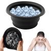 Face Bowl for Ice with Built-In Icetray, Silicone Foldable Facial Ice Bath Bowl, Facial Plunge Bowl(COLOR:Black) view 1