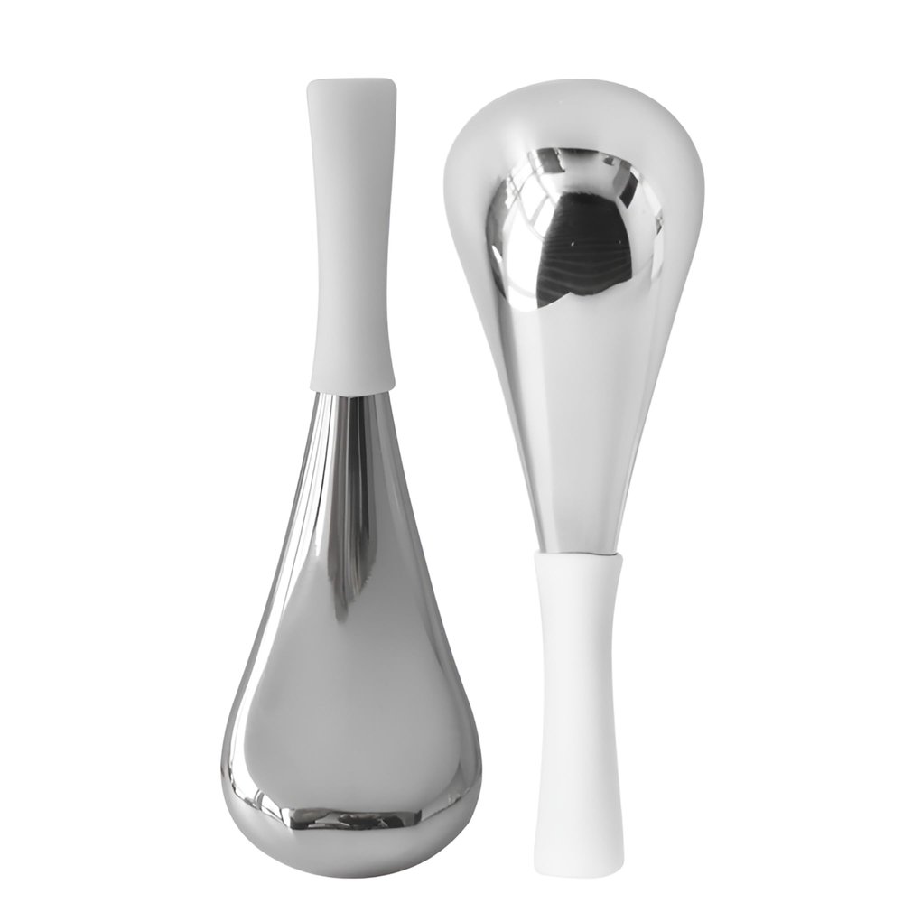BIOESTHE Ice Globes for Face & Eyes, Unbreakable Stainless Steel Cryo Sticks for Beauty Routines, Facials Cold Roller Cooling Globes for Puffiness, Wrinkles, Dark Circles, Headaches(White)