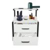 trggvvrt Wall Mounted Salon Storage Cabinet, Styling Salon Station, Suspended Salon Wall Cabinet with 2 Drawers for Hair Salon,Home,Beauty Shops (Black+ White) view 1