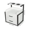 trggvvrt Wall Mounted Salon Storage Cabinet, Styling Salon Station, Suspended Salon Wall Cabinet with 2 Drawers for Hair Salon,Home,Beauty Shops (Black+ White) view 2