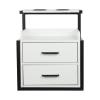 trggvvrt Wall Mounted Salon Storage Cabinet, Styling Salon Station, Suspended Salon Wall Cabinet with 2 Drawers for Hair Salon,Home,Beauty Shops (Black+ White) view 4