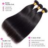 10A Brazilian Straight Human Hair Bundles with 2x6 Closure 10 12 14+10 Inch 100% Unprocessed Straight Virgin Hair Weave Bundles Human Hair with 2x6 HD Lace Closure view 2
