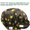2Pcs Genergy Luxury Satin lined Shower Cap for Women Waterproof Baths Bonnet Reusable Extra Large Double Layers and Reversible Elastic Bath Hair Shower Caps Adjustable view 4
