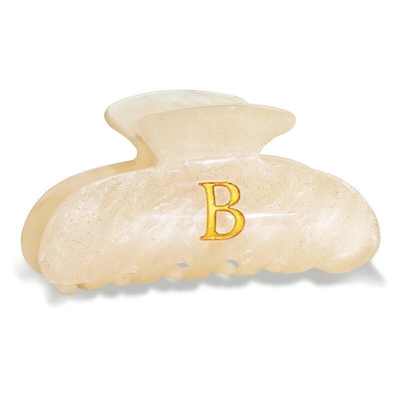 Acrylic Letter Hair Clips for Women - Monogram Hair Claw Alphabet Large Hair Clip, Fashion Glitter Claw Clips Elegant And Durable Hair Accessory, Letter B