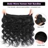 12A Body Wave Bundles Human Hair 12 14 16 Inch Human Hair Bundles 100% Unprocessed Brazilian Virgin Hair 3 Bundles Human Hair Extensions for Women Natural Black view 4
