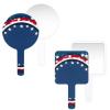 LANYANYQ Multi Purpose Hand Mirror Cute Cartoon USA Flag with Distortion Free Reflection, 6.7 x 3.95 in, Small Cute Orbicular Hand Mirror Chic American Flag view 1