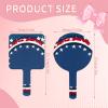 LANYANYQ Multi Purpose Hand Mirror Cute Cartoon USA Flag with Distortion Free Reflection, 6.7 x 3.95 in, Small Cute Orbicular Hand Mirror Chic American Flag view 4