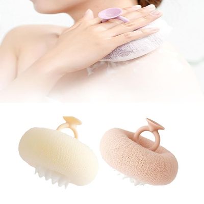 2-in-1 Sunflower Bath Ball, 2025 Upgraded Super Soft Sunflower Suction Cup Bath Ball Exfoliating Sponge Cleaning Brush, Sponge Mesh Pouf Shower Ball for Women Men Shower (Pink+White)
