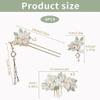 5 Pcs Camellia Flower Tassels Hairpin, Chinese Hanfu Flower Hairpin Crystal Rhinestone Pearl Hair Clips Headpiece, Retro Chinese Hanfu Wedding Brides Hair Accessories for Women Girls view 2