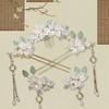 5 Pcs Camellia Flower Tassels Hairpin, Chinese Hanfu Flower Hairpin Crystal Rhinestone Pearl Hair Clips Headpiece, Retro Chinese Hanfu Wedding Brides Hair Accessories for Women Girls view 4