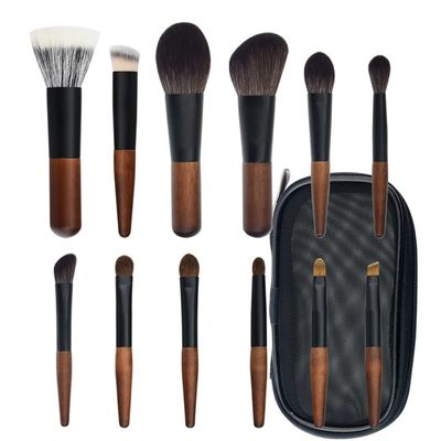 12 Mini Portable Makeup Brush Set Fiber Hair Beauty Tool Belt Pack All-purpose Brush