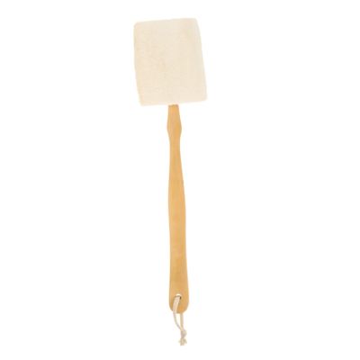 PartyKindom Bathing Brush Long Handle Bath Tool Loofah Sponges Back Exfoliator Wooden Handle Non-Slip Storage