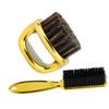minkissy Neck Hair Barber Brush Set Professional Cleaning Brush for Barbers Haircut Ring Handle Gentle Soft Plated Beard view 1