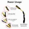 BLISSZON Barber Straight Razor-Premium Quality Satinless Steel Barber Shaving Razors for Men with Leather Pouch &10 Double Edge Blade (Black Gold) view 3