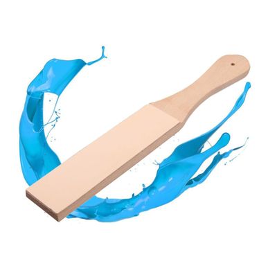 Two Sided Leather Strop Razor Sharpener with Handle Beech Beige