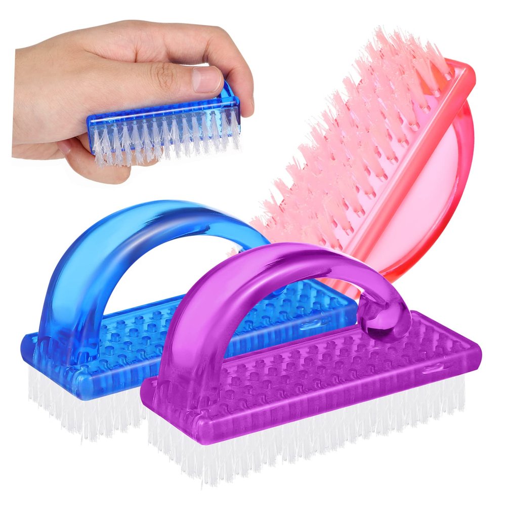 ABOOFAN Dust Brush Set 6 Pcs Fingernail Cleaning Brush Plastic Handle Nail Art Tools for Women Men