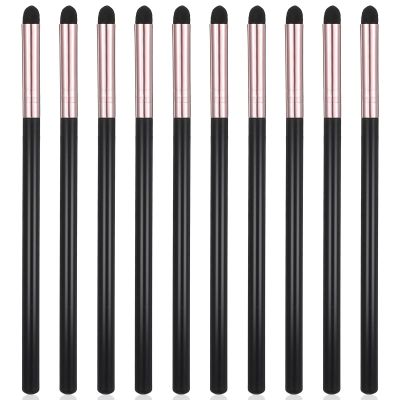 10 PCS Eyeliner Smudge Brush Eye Shadow Applicators Eyeshadow Blending Brush Sponge Pointed Pencil Stick Set Sponge Tip Reusable Blending Makeup Tool for Eyebrow Gel Cream Liquid Concealer (Black)