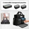 Wormhole Tattoo Case Tattoo Backpack with 3 Inner Removable Pouches 2 Layers Travel Bag for Tattoo Stencil Printer Tattoo Supplies Black 14.6" L x 9.5" W x 14.2" H view 3