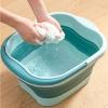 1/3 Footbath Tub - Tpe Spa Bath Tub, Foldable Foot Bath Tool | Foot Soaking Bath Basin, Foldable Foot Bath Tool, Stress Relief Foot Spa for Family Pedicure, Soaking Tired Feet, 17x13x9in(Blue+Green) view 2