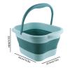 1/3 Footbath Tub - Tpe Spa Bath Tub, Foldable Foot Bath Tool | Foot Soaking Bath Basin, Foldable Foot Bath Tool, Stress Relief Foot Spa for Family Pedicure, Soaking Tired Feet, 17x13x9in(Blue+Green) view 4