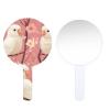 LANYANYQ Multi Purpose Hand Mirror Parrot White Animal Bird with Distortion Free Reflection, 6.7 x 3.95 in, Small Cute Orbicular Hand Mirror Romantic Pink Flowers view 3