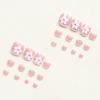French Tip Press on Toenails White Flower Full Cover Fake Toenails Short Square Summer False Toenails Cute Toe Nails Press ons with Elegant Flowers Design Glossy Toenails for Women Girls 24 Pcs view 3