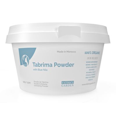 Fatima's Garden Moroccan Hammam Exfoliant - Tbrima/Saqla with Blue Nila for Smooth, Radiant Skin - 150g