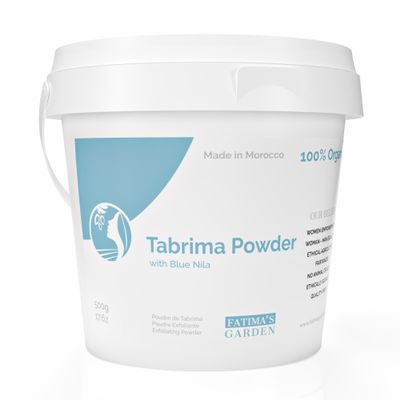 Fatima's Garden Moroccan Hammam Exfoliant - Tbrima/Saqla with Blue Nila for Smooth, Radiant Skin - 500g