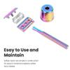 Keropy One Blade Safety Razor With Stand and 10 Premium Stainless Steel Reusable Safety Razor For Men and Women, Single Blade Safety Razors, Rainbow view 2