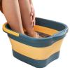 1/3 Footbath Tub - Tpe Spa Bath Tub, Foldable Foot Bath Tool | Foot Soaking Bath Basin, Foldable Foot Bath Tool, Stress Relief Foot Spa for Family Pedicure, Soaking Tired Feet, 17x13x9in(Yellow+blue) view 1