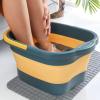 1/3 Footbath Tub - Tpe Spa Bath Tub, Foldable Foot Bath Tool | Foot Soaking Bath Basin, Foldable Foot Bath Tool, Stress Relief Foot Spa for Family Pedicure, Soaking Tired Feet, 17x13x9in(Yellow+blue) view 4
