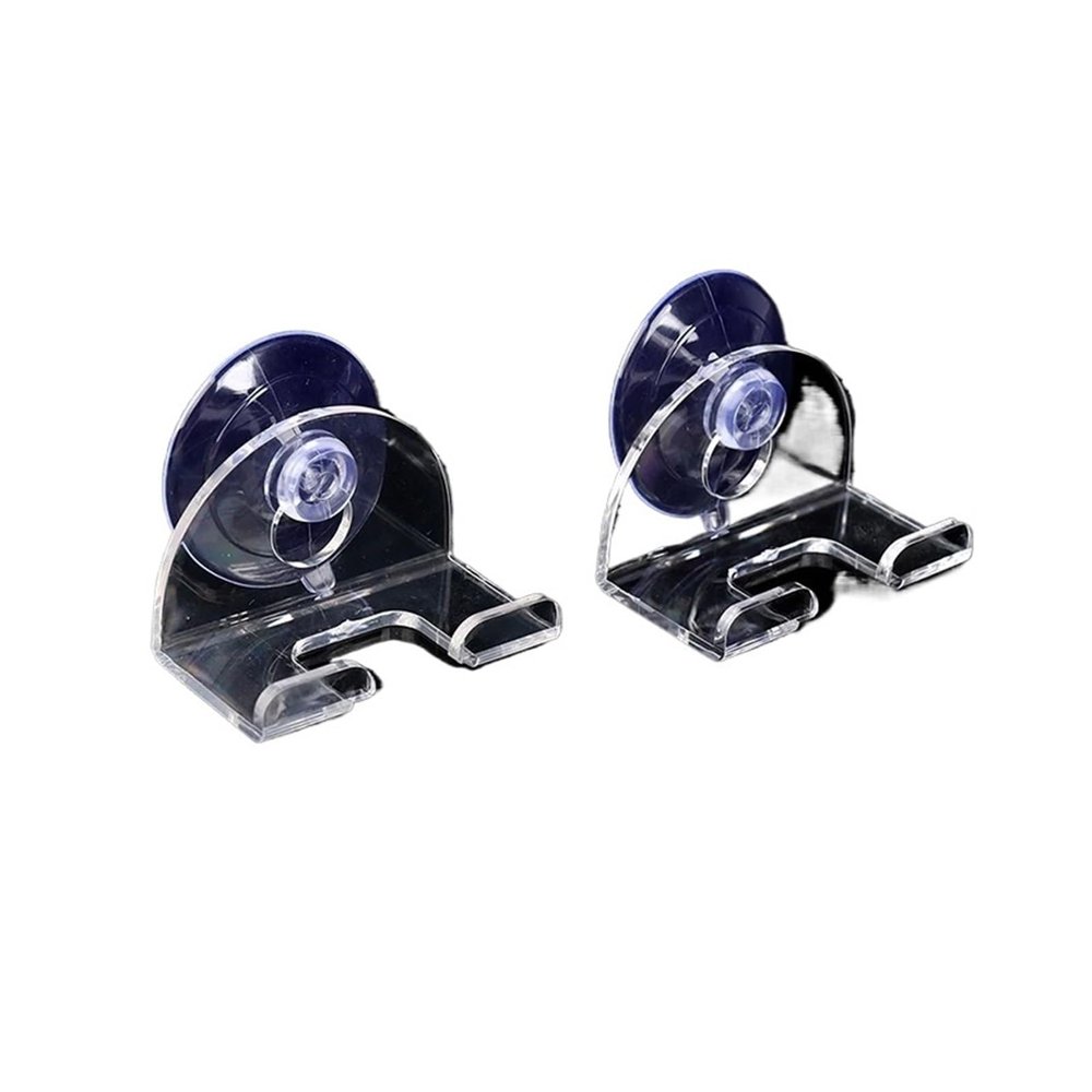 2pcs Shaver Holder Suction Cup Transparent Hook Razor Rack Waterproof Removable No Punching Organize Small Tools